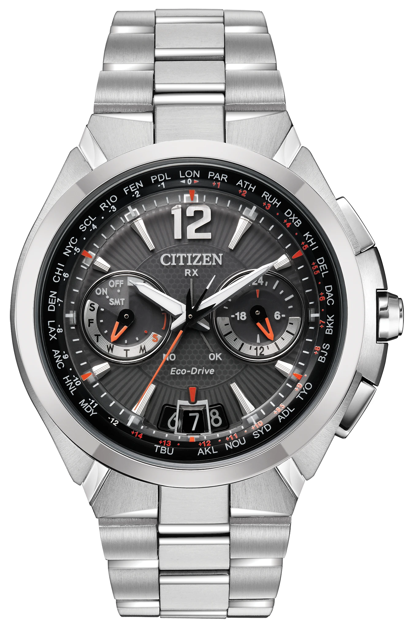 Satellite Wave Black Dial Stainless Steel Bracelet CC1090-61E